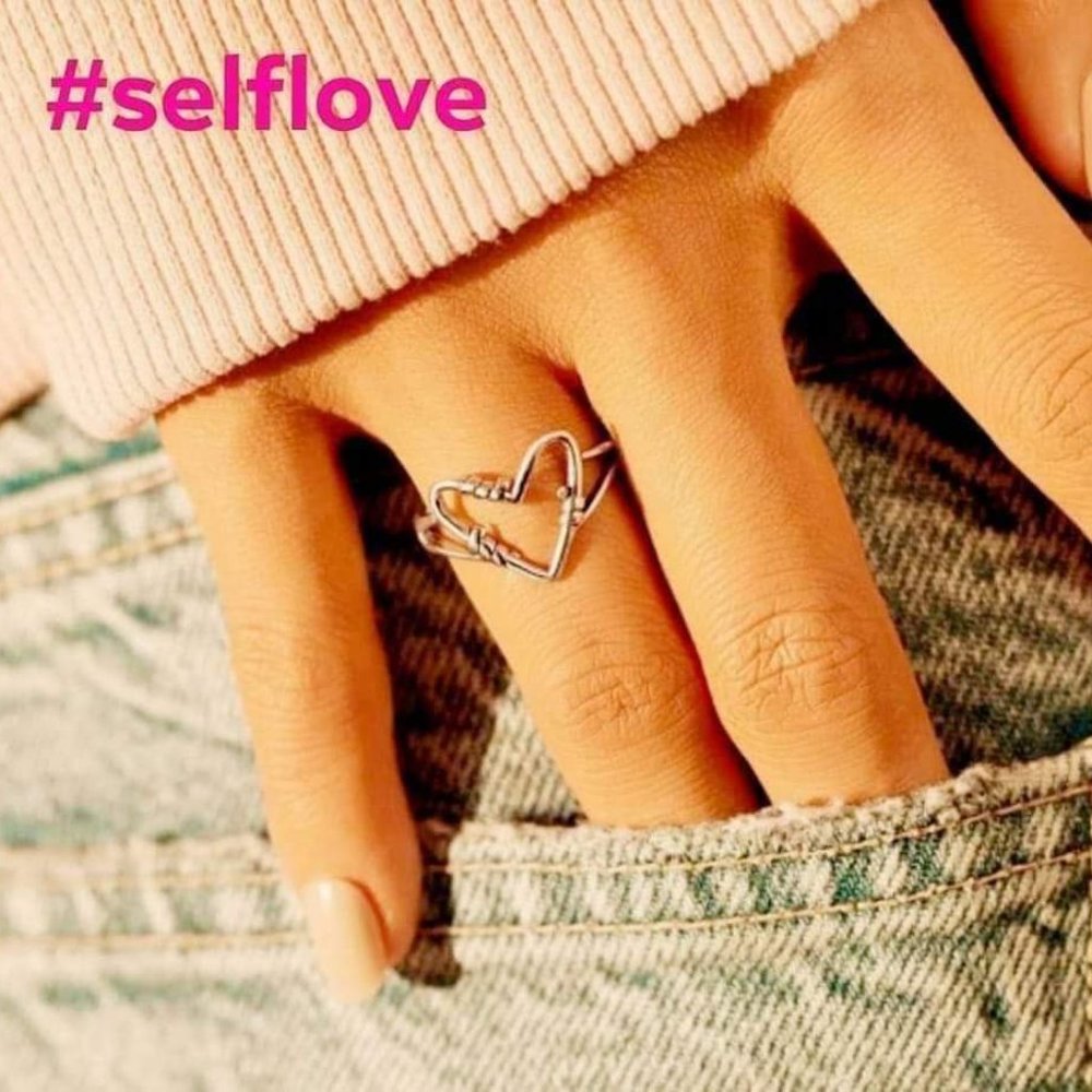 Heart SIlver Ring- SELF LOVE